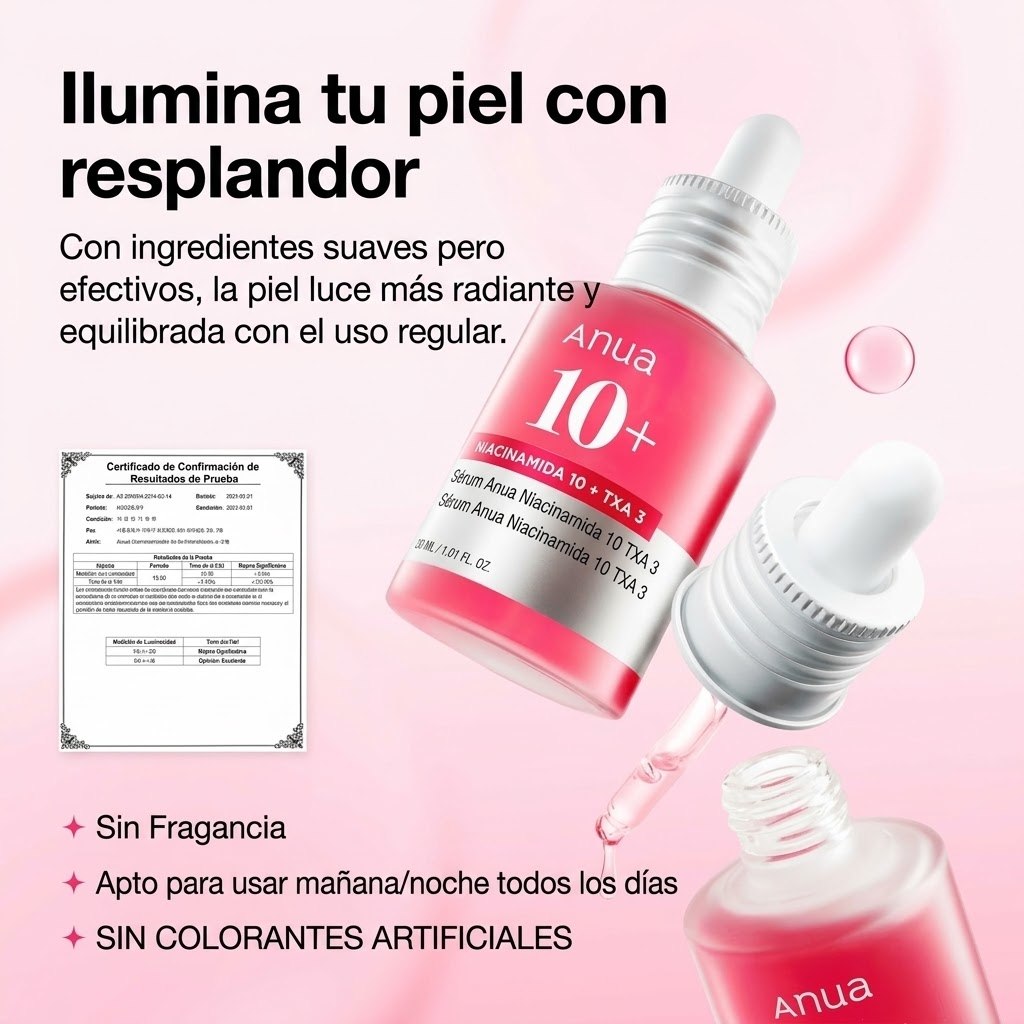 Suero Anua Niacinamida 10% + Ácido Tranexámico 4% - Despigmentante e Iluminador