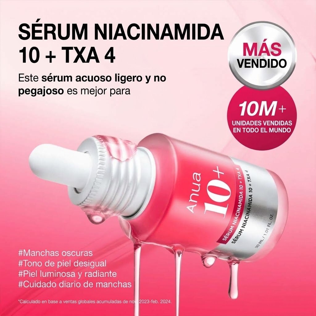 Suero Anua Niacinamida 10% + Ácido Tranexámico 4% - Despigmentante e Iluminador