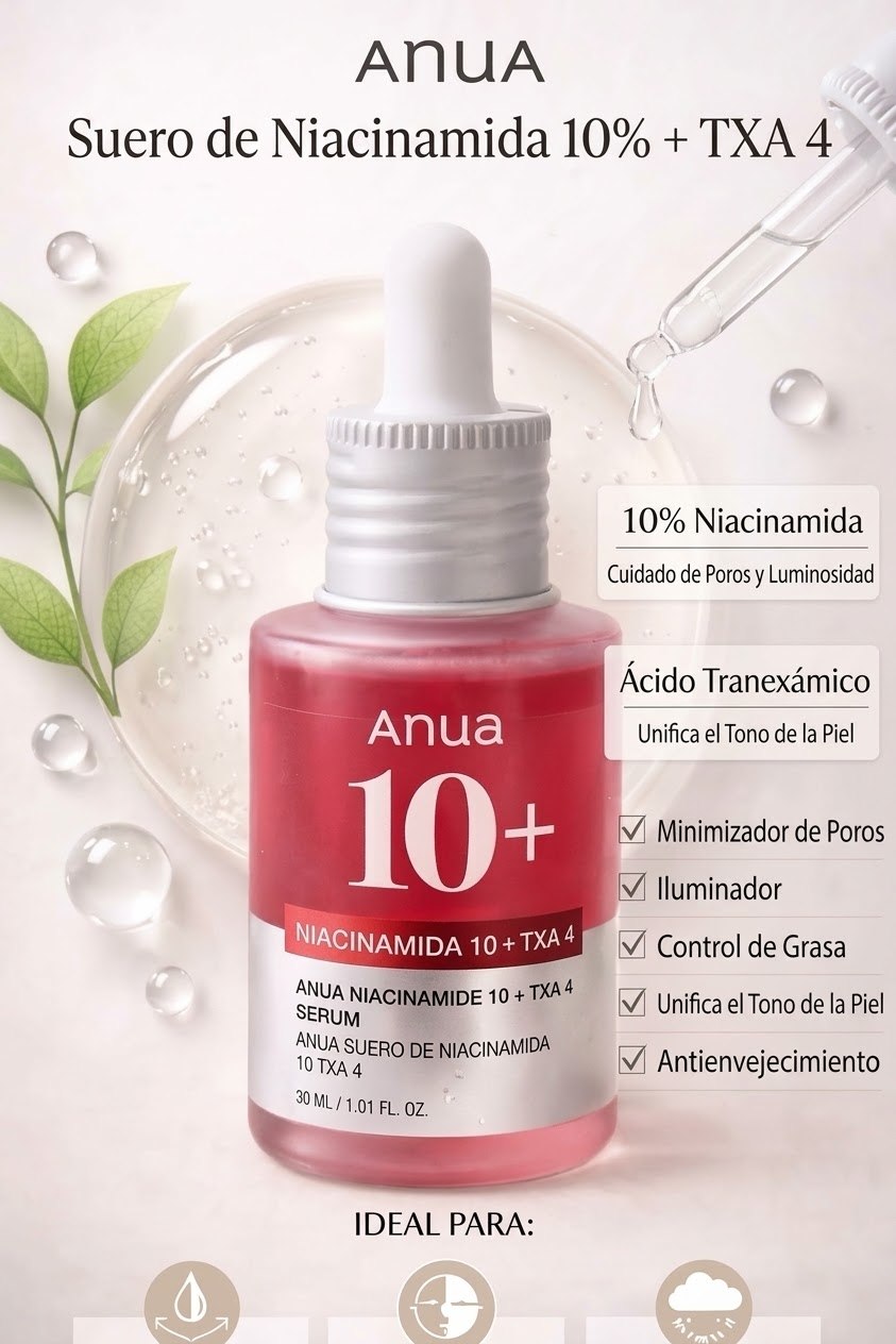 Suero Anua Niacinamida 10% + Ácido Tranexámico 4% - Despigmentante e Iluminador